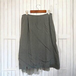 Kasper & Company Lined Midi Dress Skirt Grey/Black Herringbone Print Size 8